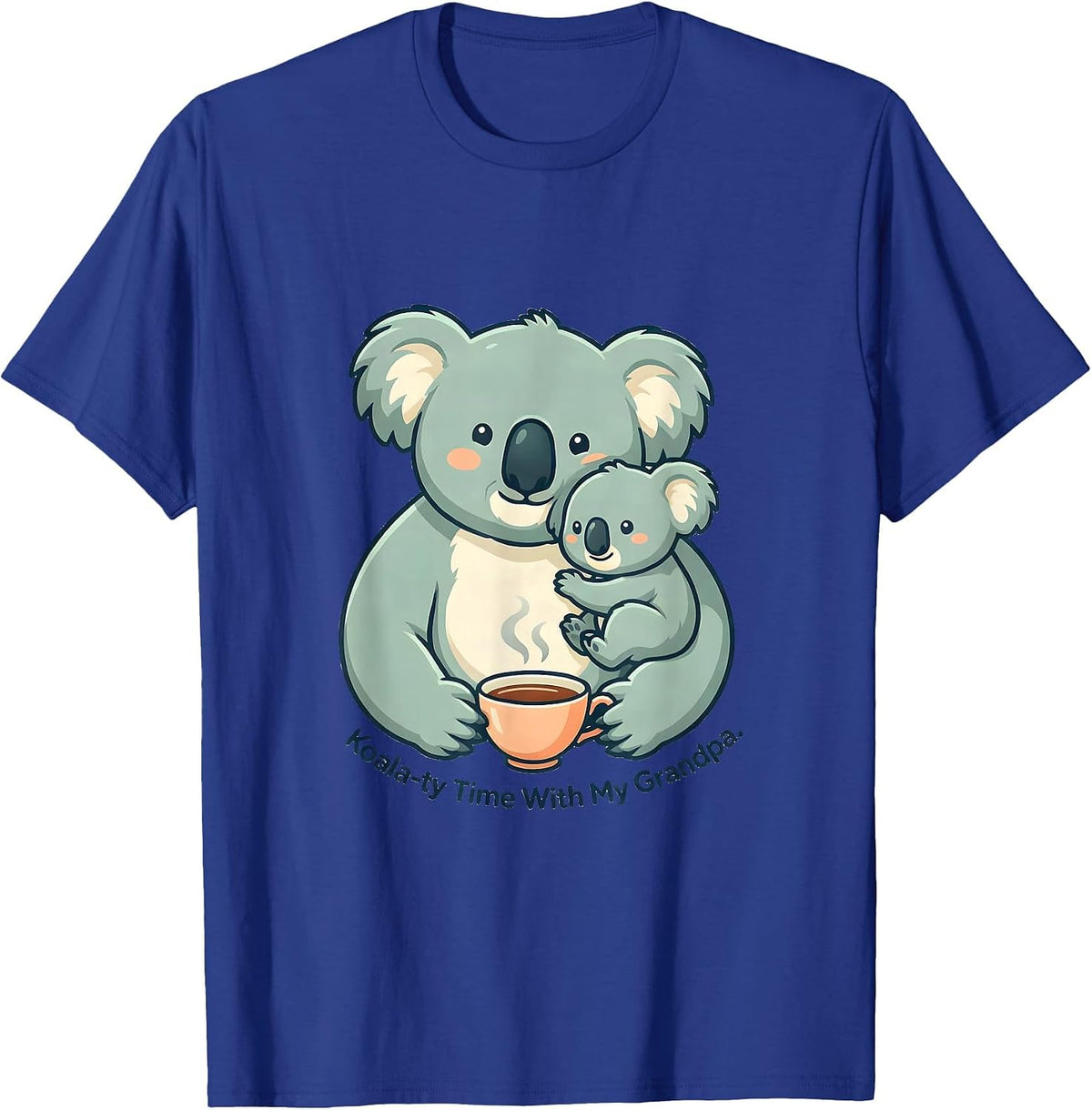Men's Koala-ty Time With My Grandpa Cute Kawaii Koala Pun Gift T-Shirt - Royal Blue