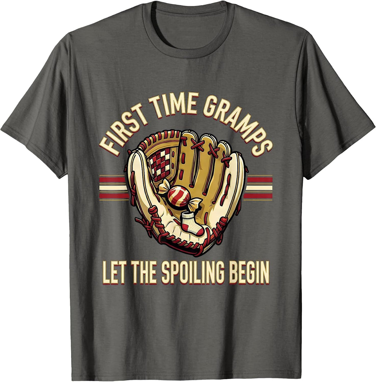 First Time Gramps Let The Spoiling Begin Sports T-Shirt - Asphalt Grey