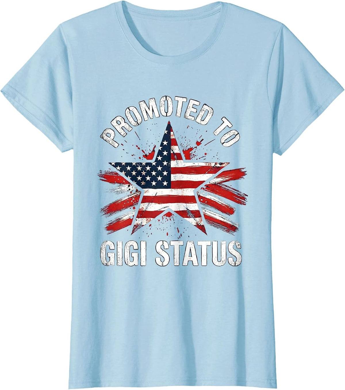 Women's Promoted to Gigi Status Grandma Gift Design T-Shirt - Baby Blue