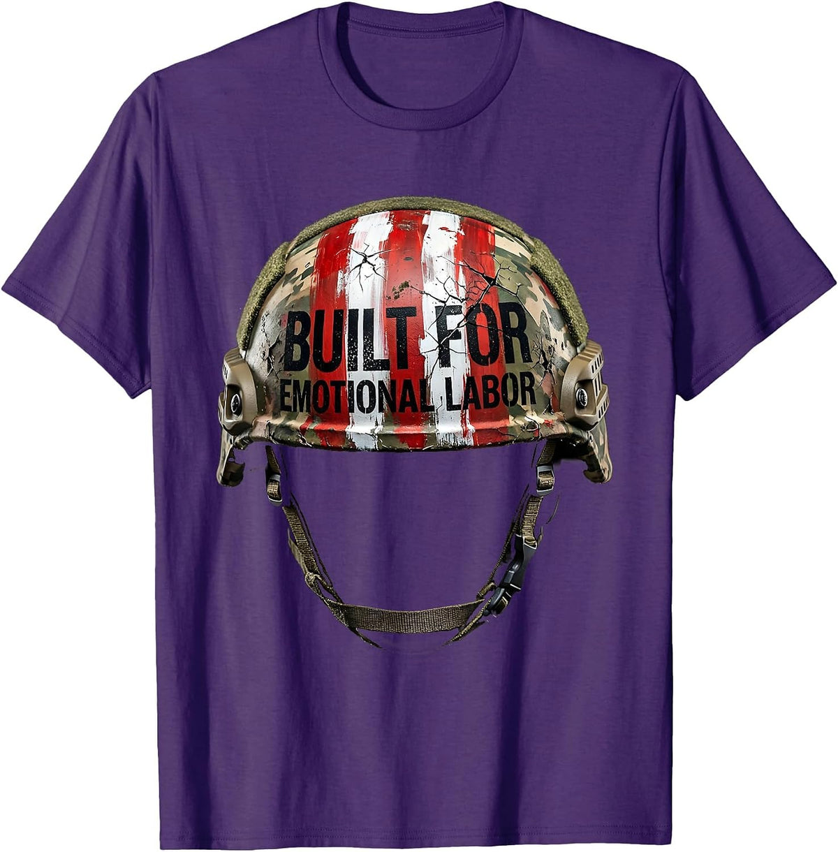 Built for Emotional Labor Husband Support Design T-Shirt - Purple