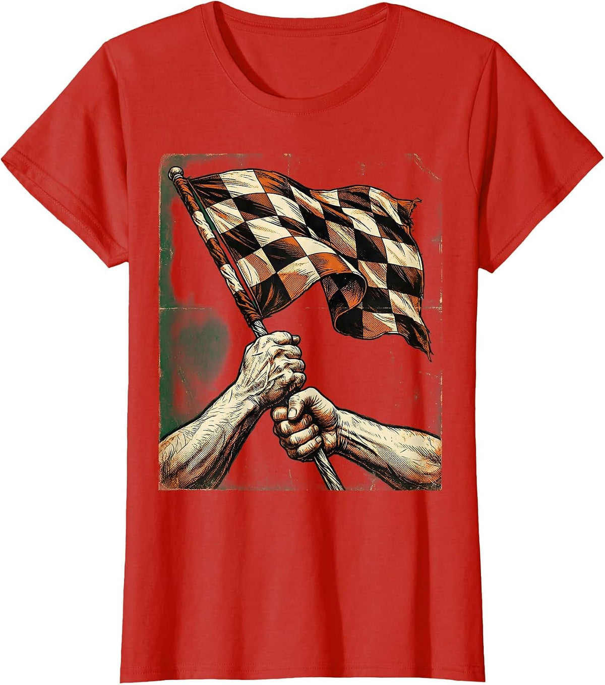 Women's Soccer Dad Referee Flag Frustration Graphic T-Shirt - Red
