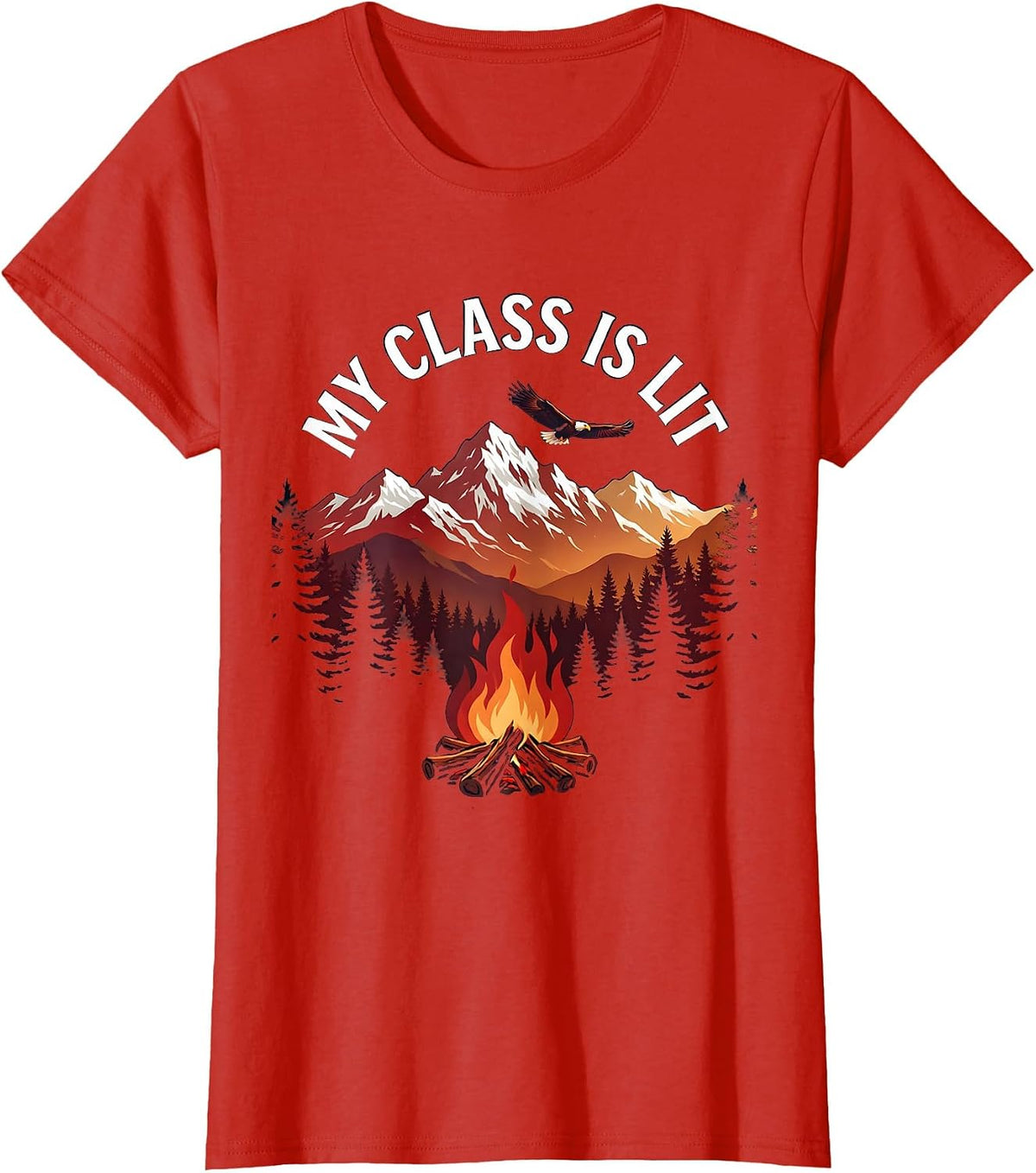 My Class Is Lit Preschool Teacher Design T-Shirt - Red