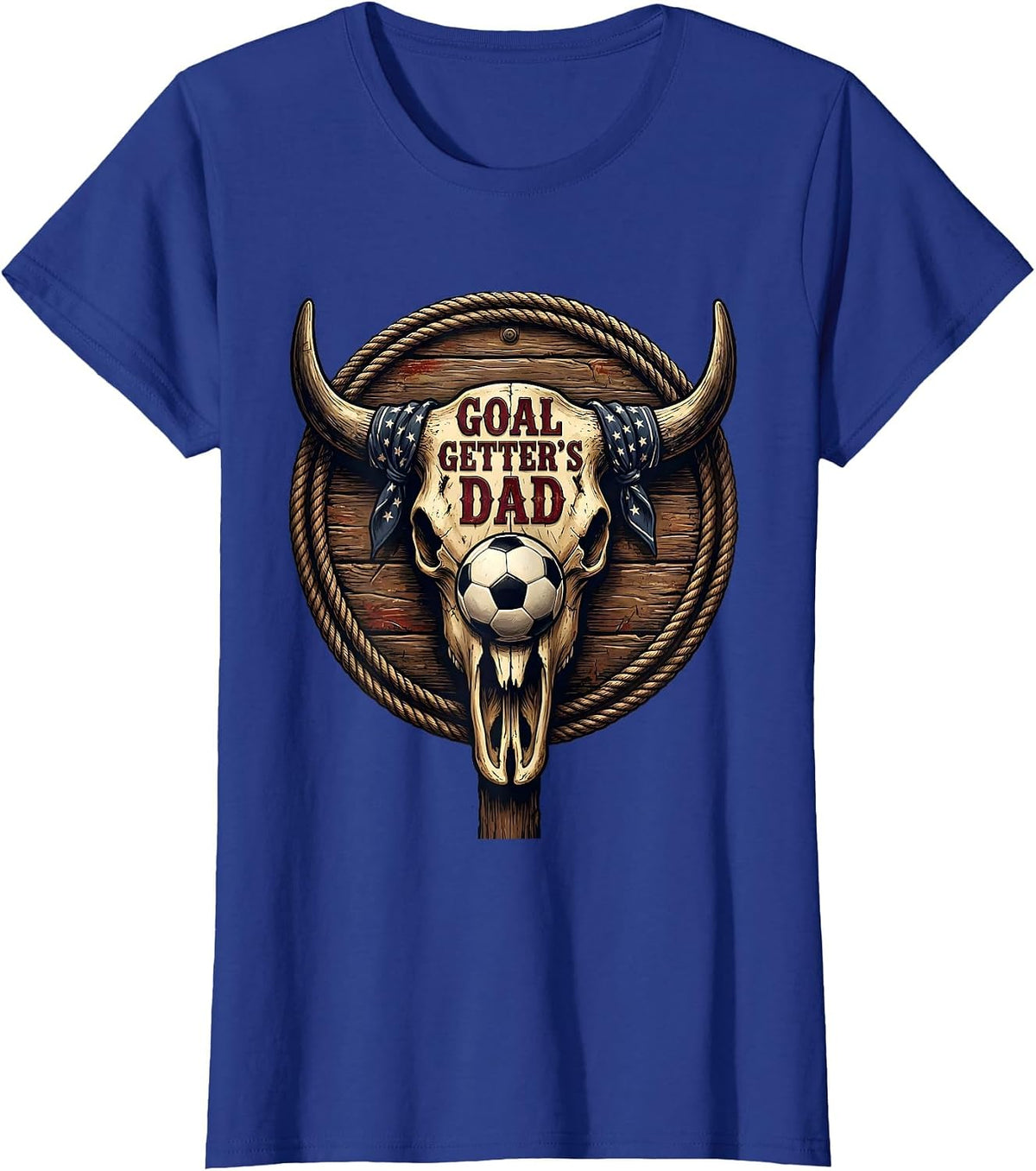 Women's Goal Getter's Dad Soccer Pride Design T-Shirt - Royal Blue