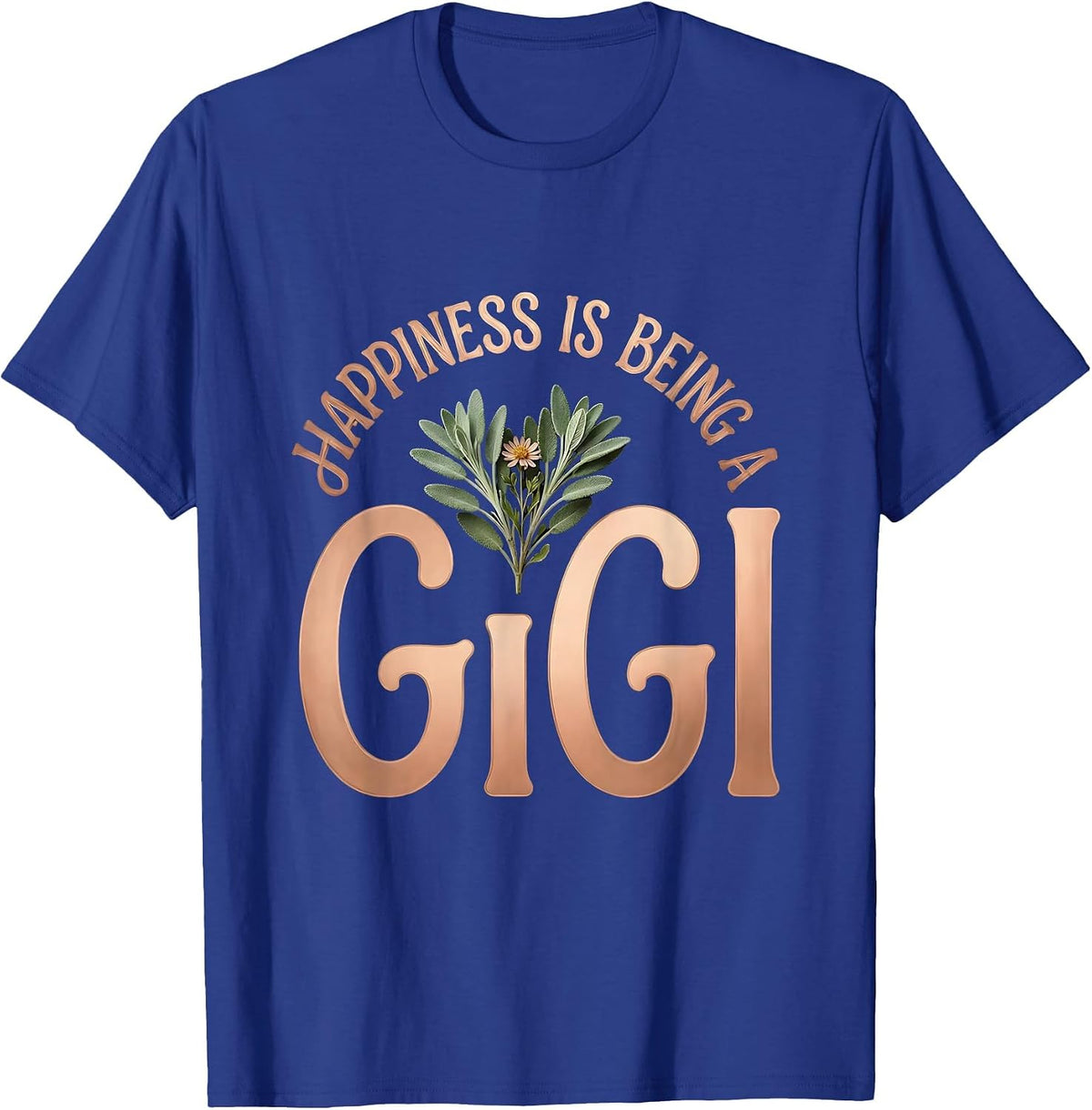 Happiness Is Being A Gigi Boho Grandma Nickname Gift T-Shirt - Royal Blue