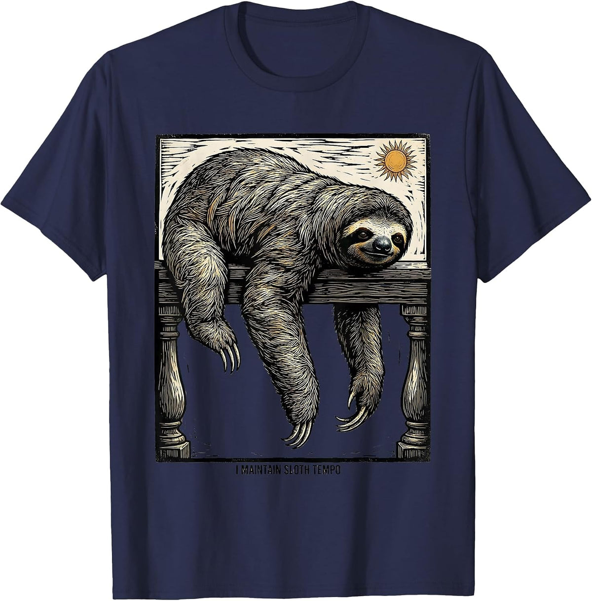 Men's I Maintain Sloth Tempo Funny Sloth Lover Humor Novelty Gift T-Shirt - Navy Blue