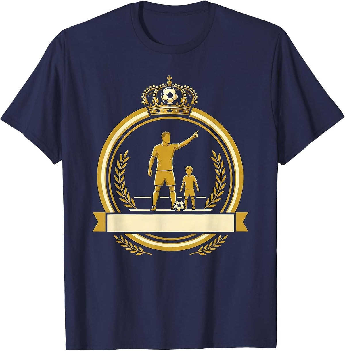Men's Soccer Dad Sideline Coach Graphic Tee T-Shirt - Navy Blue
