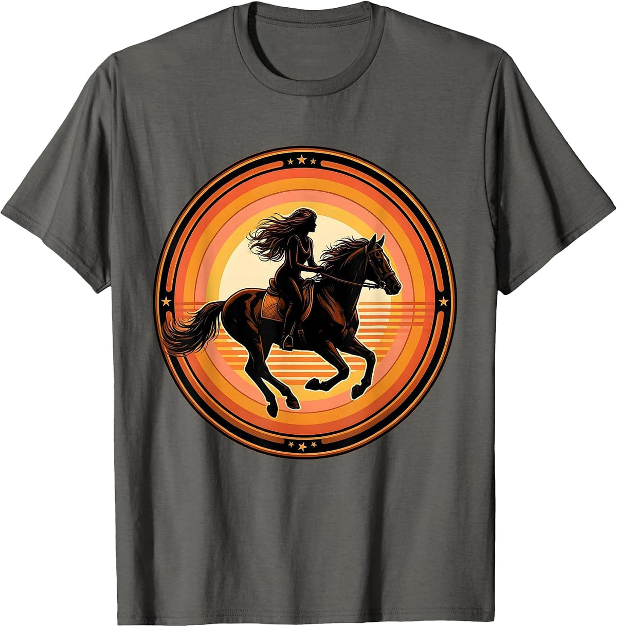 Im Literally Just a Girl Horse Riding Graphic T-Shirt - Asphalt Grey