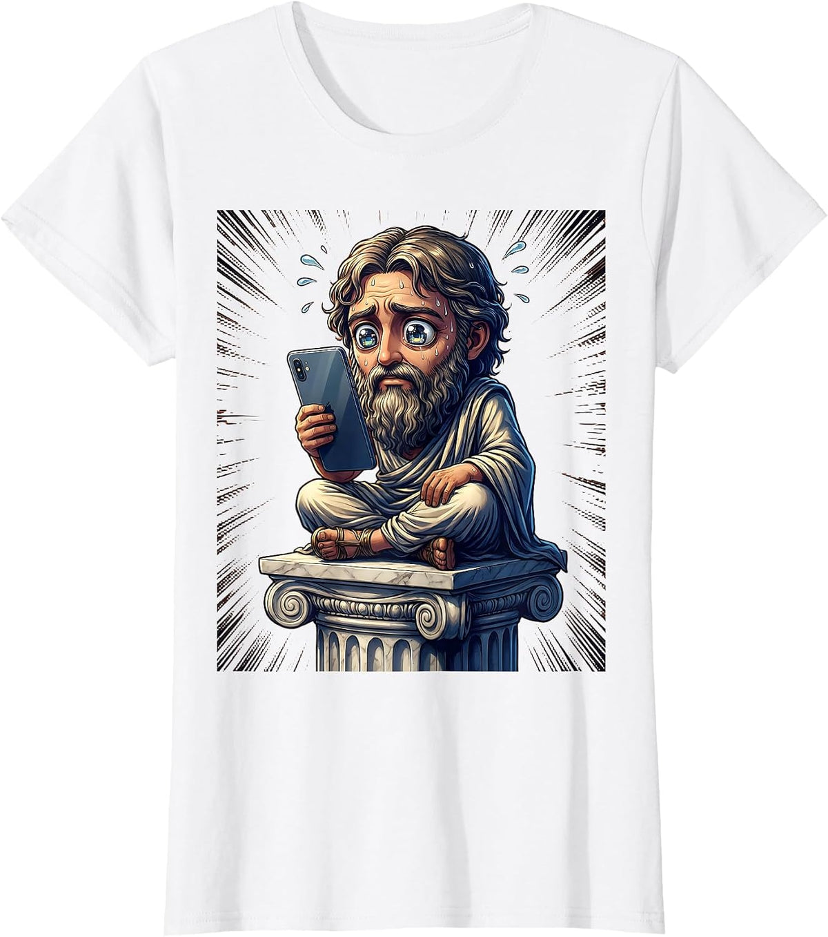 Ancient Philosopher Meets the Digital Age T-Shirt - White