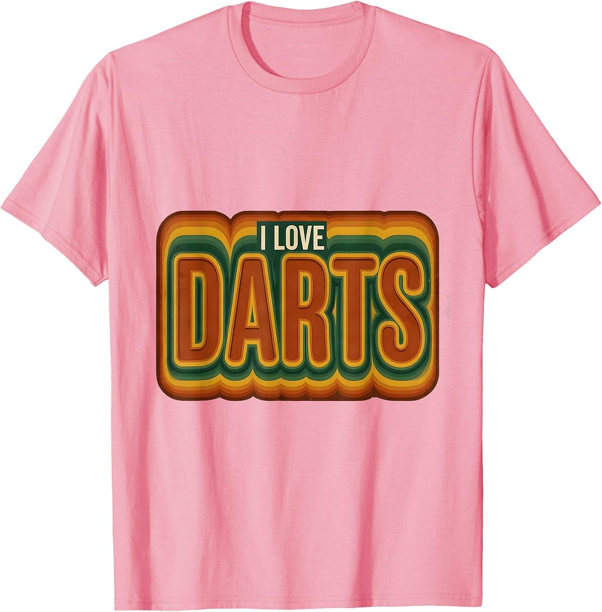 Men's I Love Darts Vintage Retro Fandom Enthusiast T-Shirt - Pink
