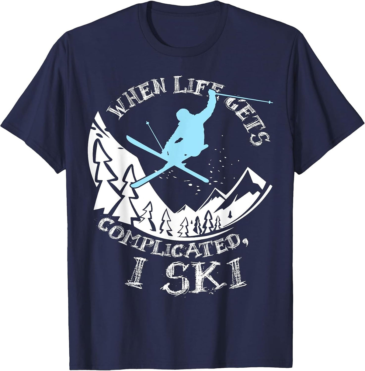 Skiing T-Shirt - Navy Blue