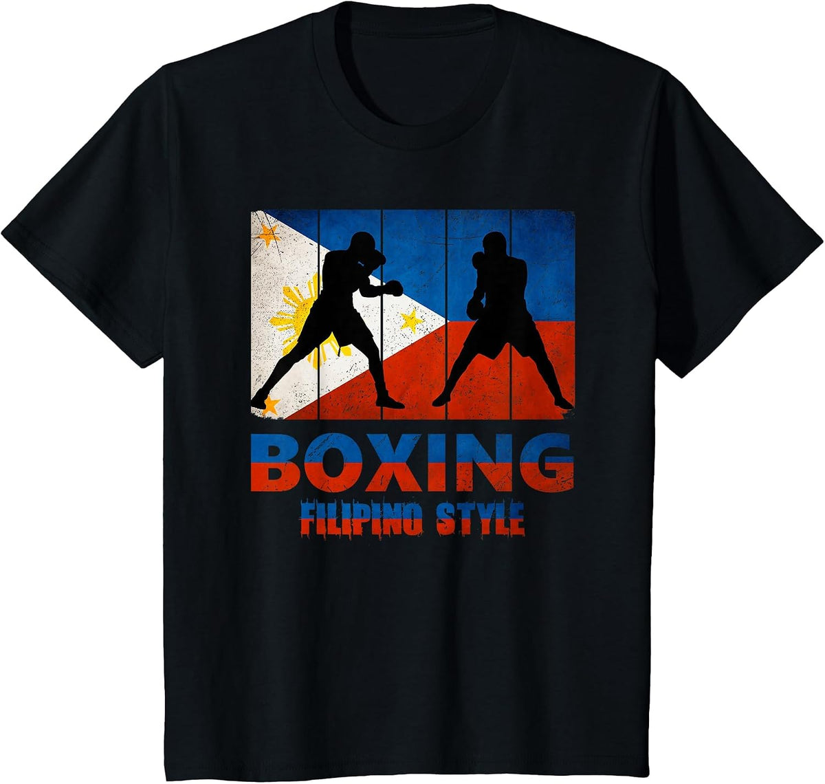 Philippine Vintage Style Boxing Great Filipino Boxer T-Shirt - Black