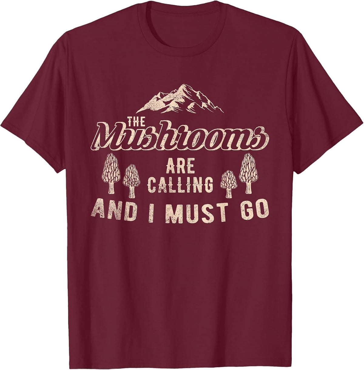 Mushroom Mycology Fungi Mushrooms Foraging T-Shirt - Burgundy