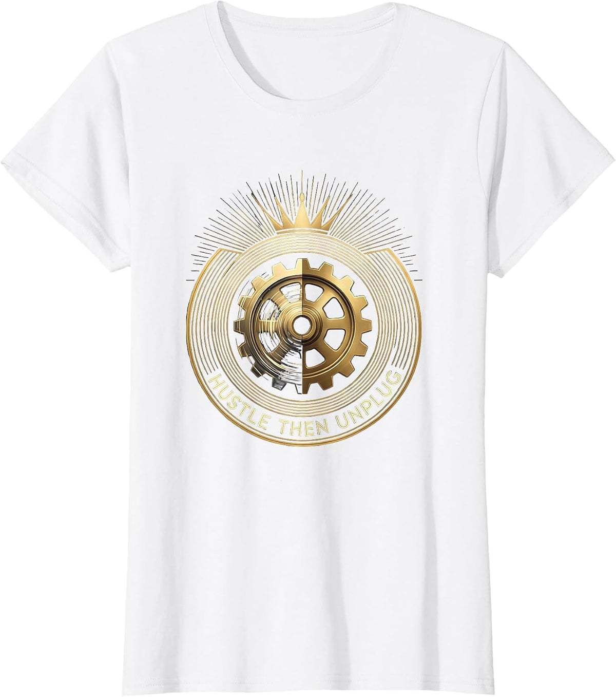 Hustle Then Unplug Labor Day Graphic Design T-Shirt - White