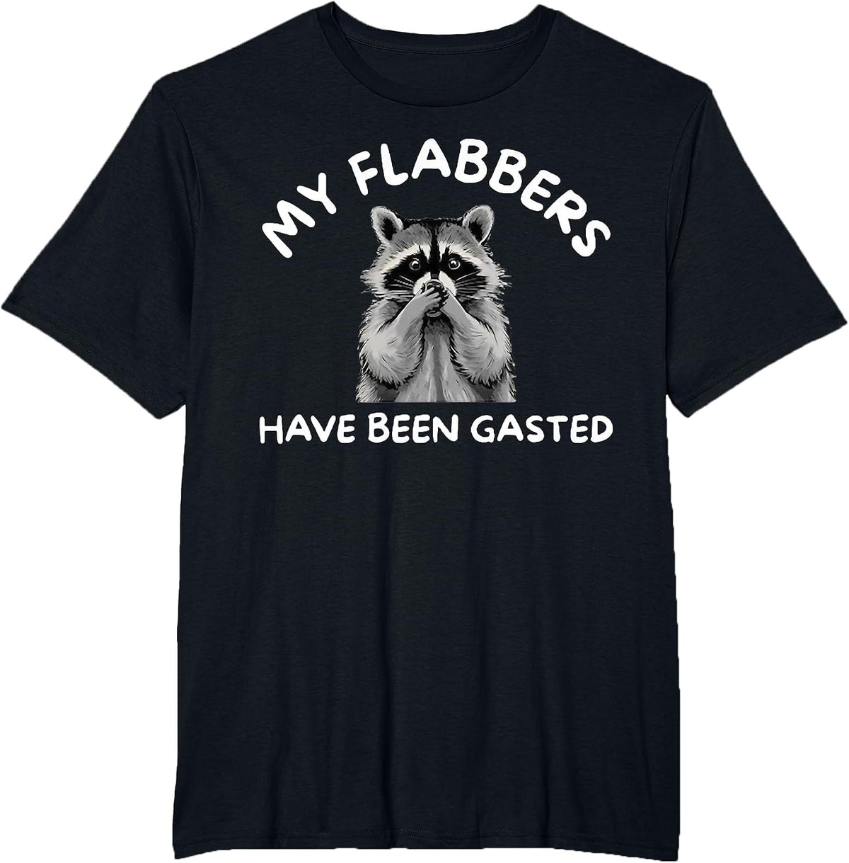Raccoon My Flabbers Have Been Gasted T-Shirt - Black
