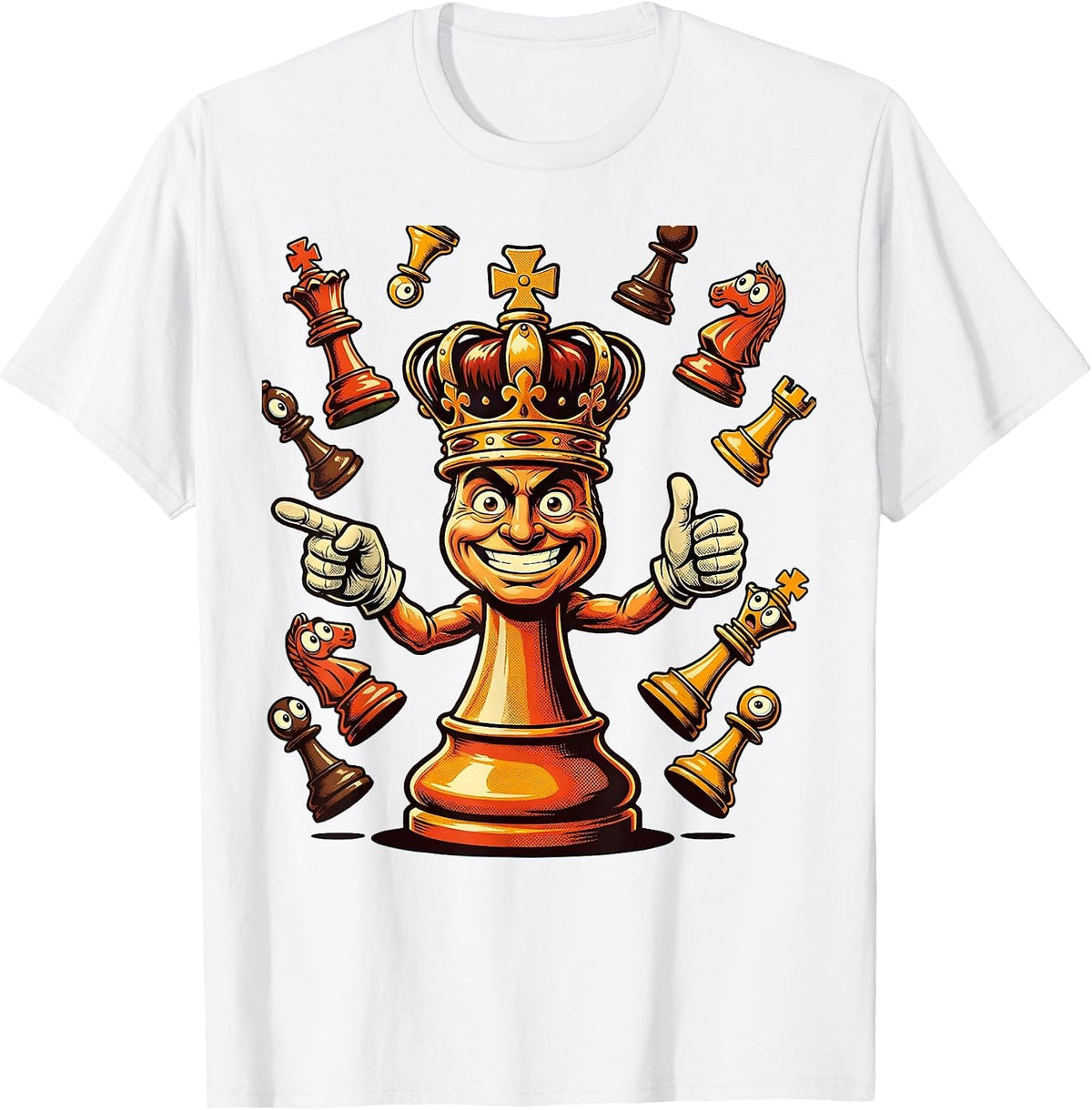 Men's Chaos Coordinator Chess King Graphic T-Shirt - White