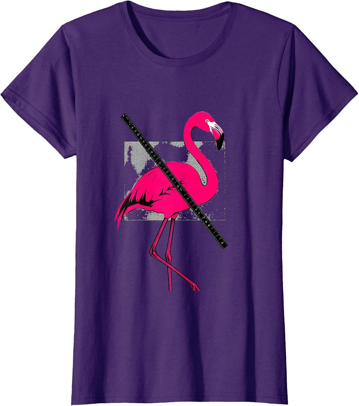 Women's Reduced Flamingo Novelty Bird Humor Gift T-Shirt - Purple