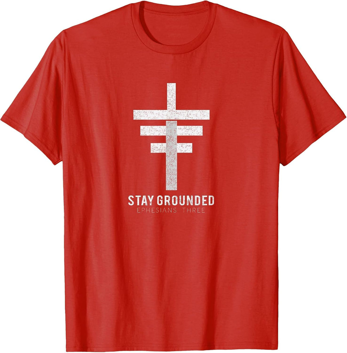 Stay Grounded - Christian Ephesians 3 - Electrician Graphic T-Shirt - Red