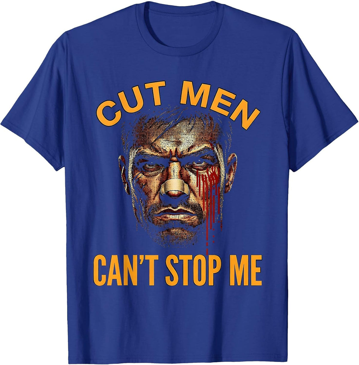 Cut Men Can't Stop Me Bold Boxing Design T-Shirt - Royal Blue