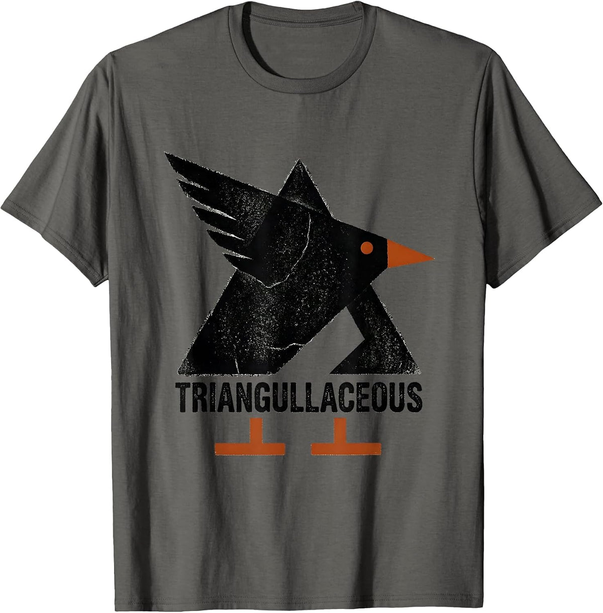 Triangullaceous Rubber Stamp Pun Humor Bird Lover Math T-Shirt - Asphalt Grey