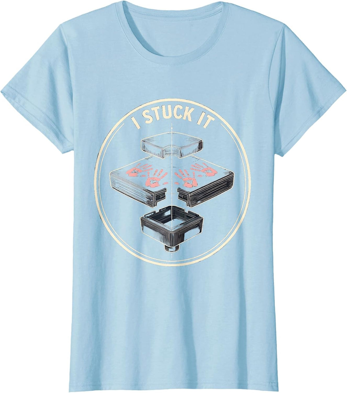 Women's I Stuck It Funny Gymnastics Girls Kids Gift T-Shirt - Baby Blue