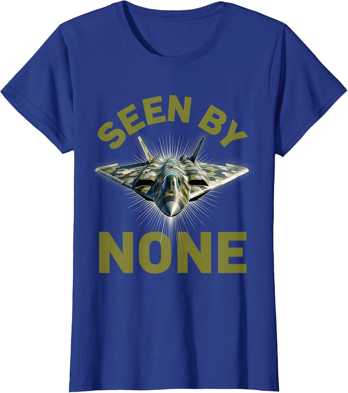 Women's Camo Seen by None Stealth Design T-Shirt - Royal Blue