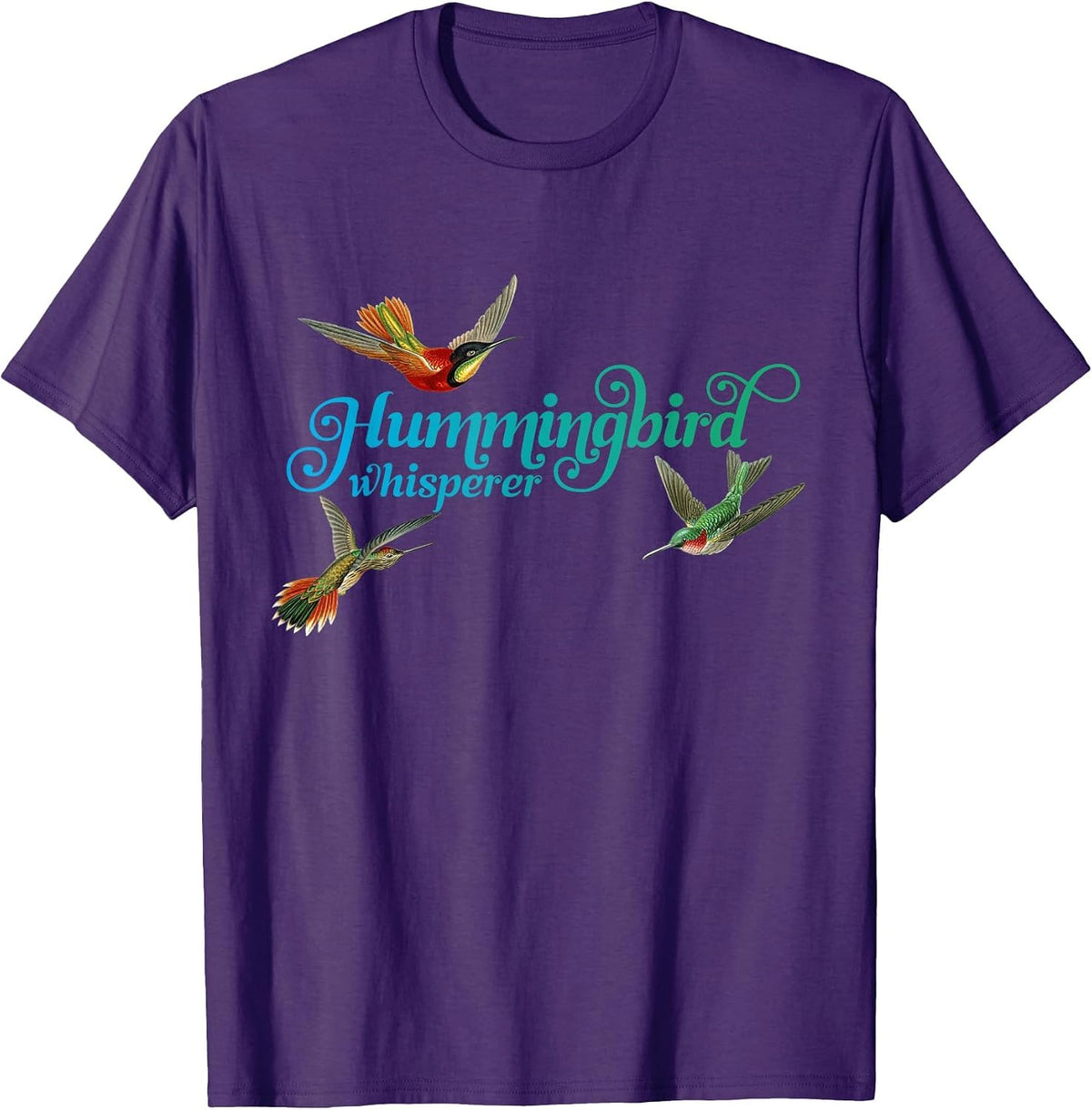 Hummingbird Whisperer T-Shirt Hummingbird Lover Bird Tee T-Shirt - Purple