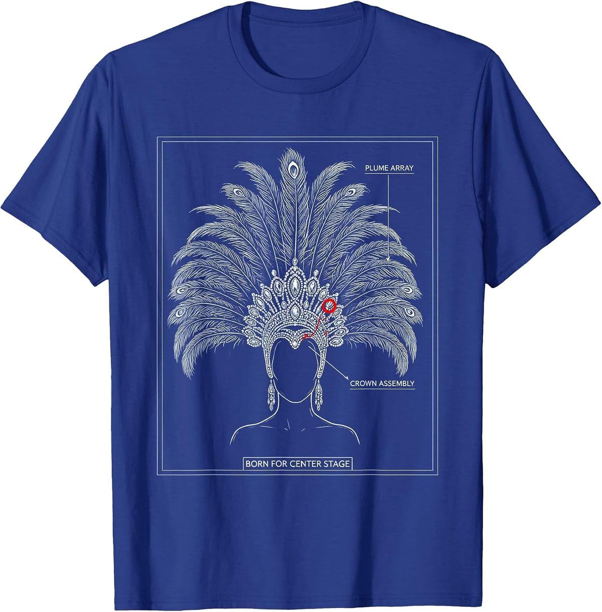 Men's Born for Center Stage Showgirl Era Design T-Shirt - Royal Blue