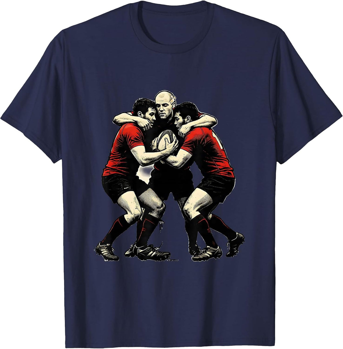 Men's Rugby Maul Sign Painter Showcard Funny Player Gift T-Shirt - Navy Blue