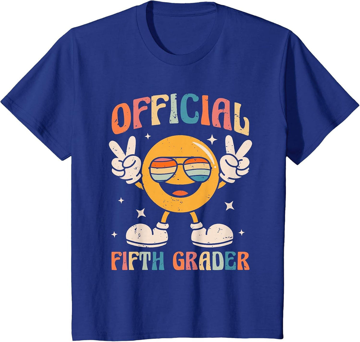 Official Fifth Grader - 5th Grade Retro Back to School Kids T-Shirt - Royal Blue