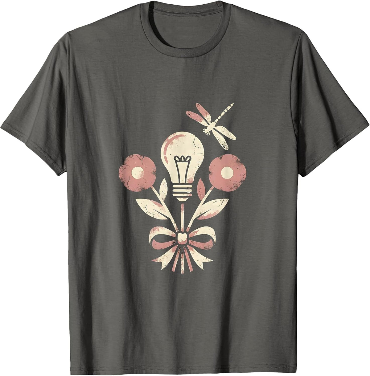 Labor Day Electrician Wiring Light Bulb Graphic T-Shirt - Asphalt Grey