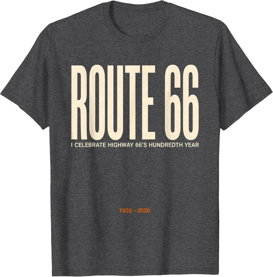 Men's I Celebrate Highway 66's Hundredth Year, 1926-2026 Vintage T-Shirt - Dark Heather Grey