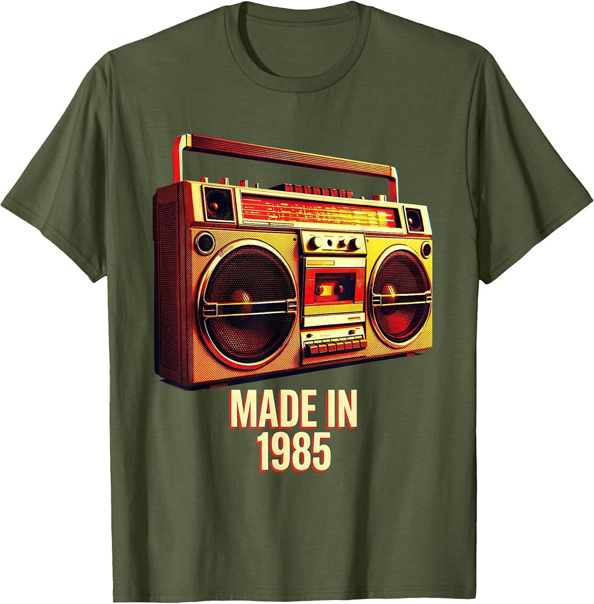 Made in 1985 Classic Birth Year Vintage Design T-Shirt - Olive Green