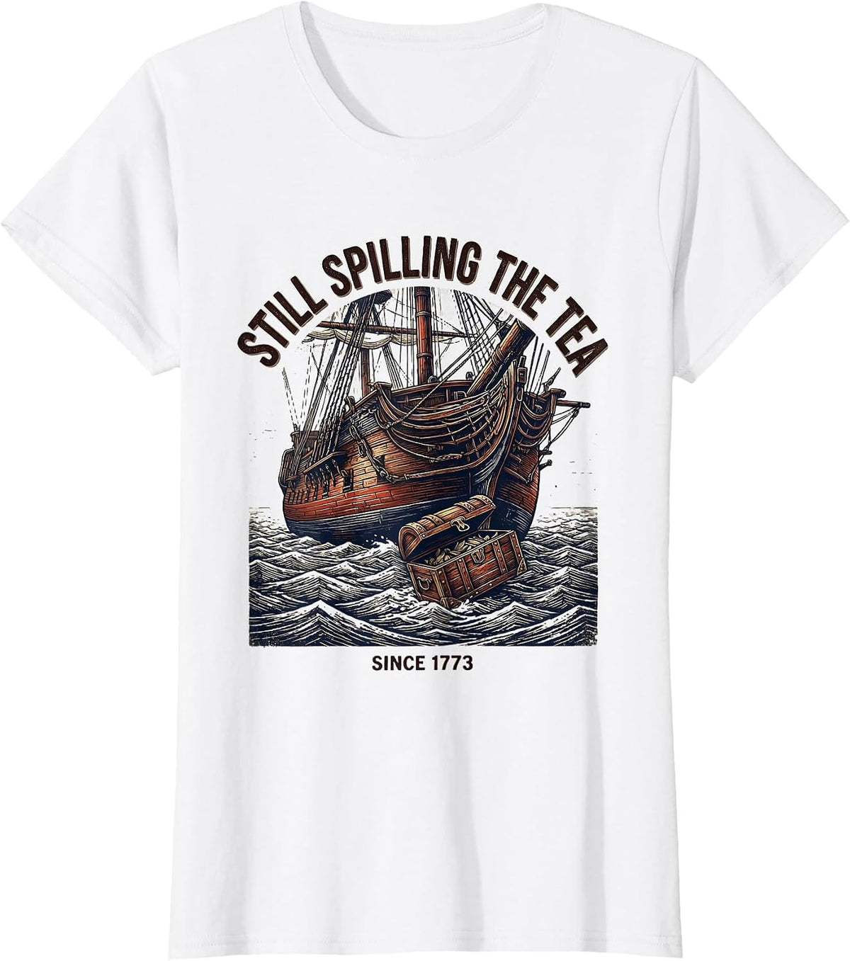 Still Spilling The Tea Since 1773 Vintage History Teacher T-Shirt - White