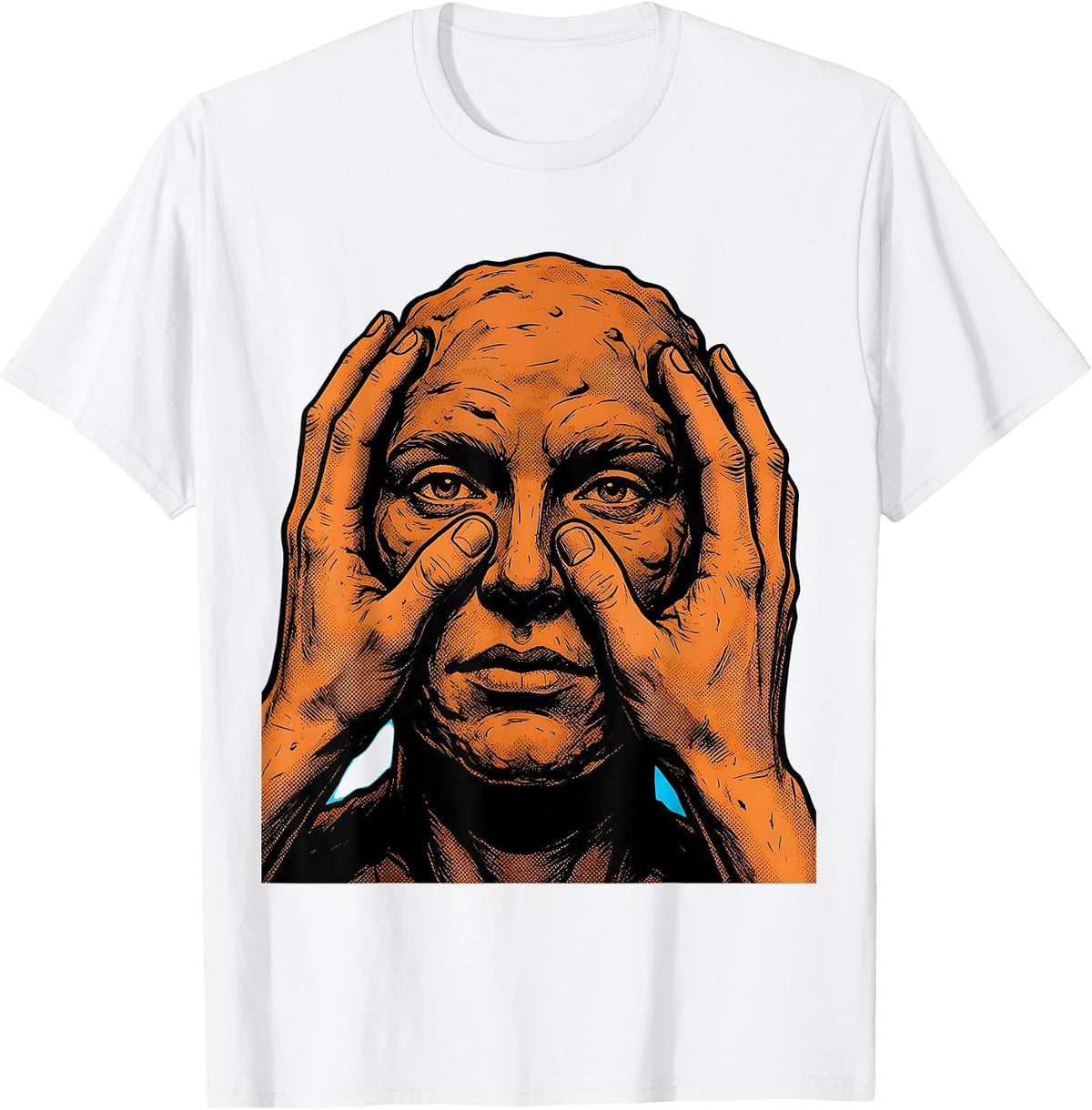 Men's Art Teacher Sculptor Clay Face Illustration T-Shirt - White