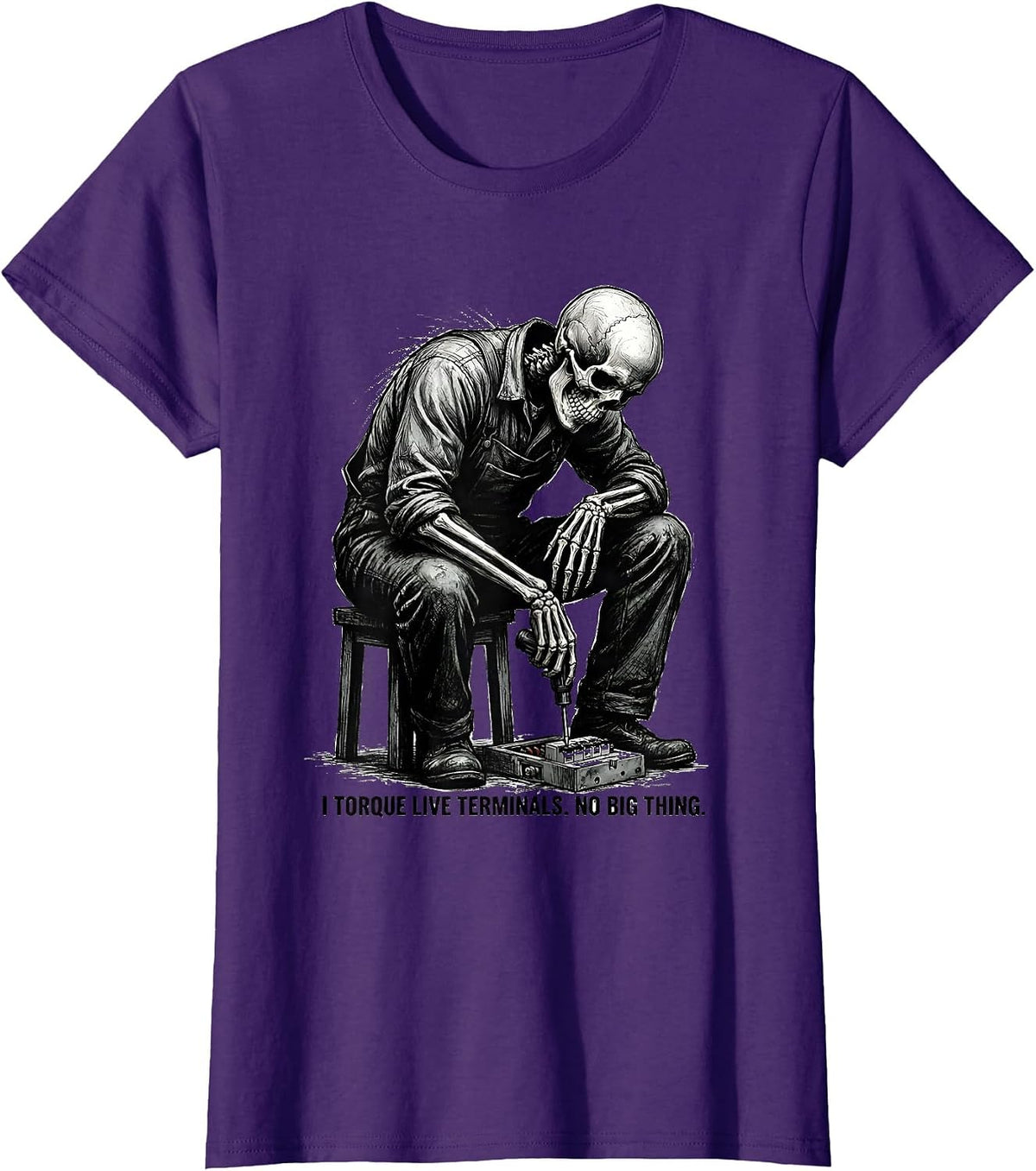 Women's I Torque Live Terminals No Big Thing Funny Electrician T-Shirt - Purple