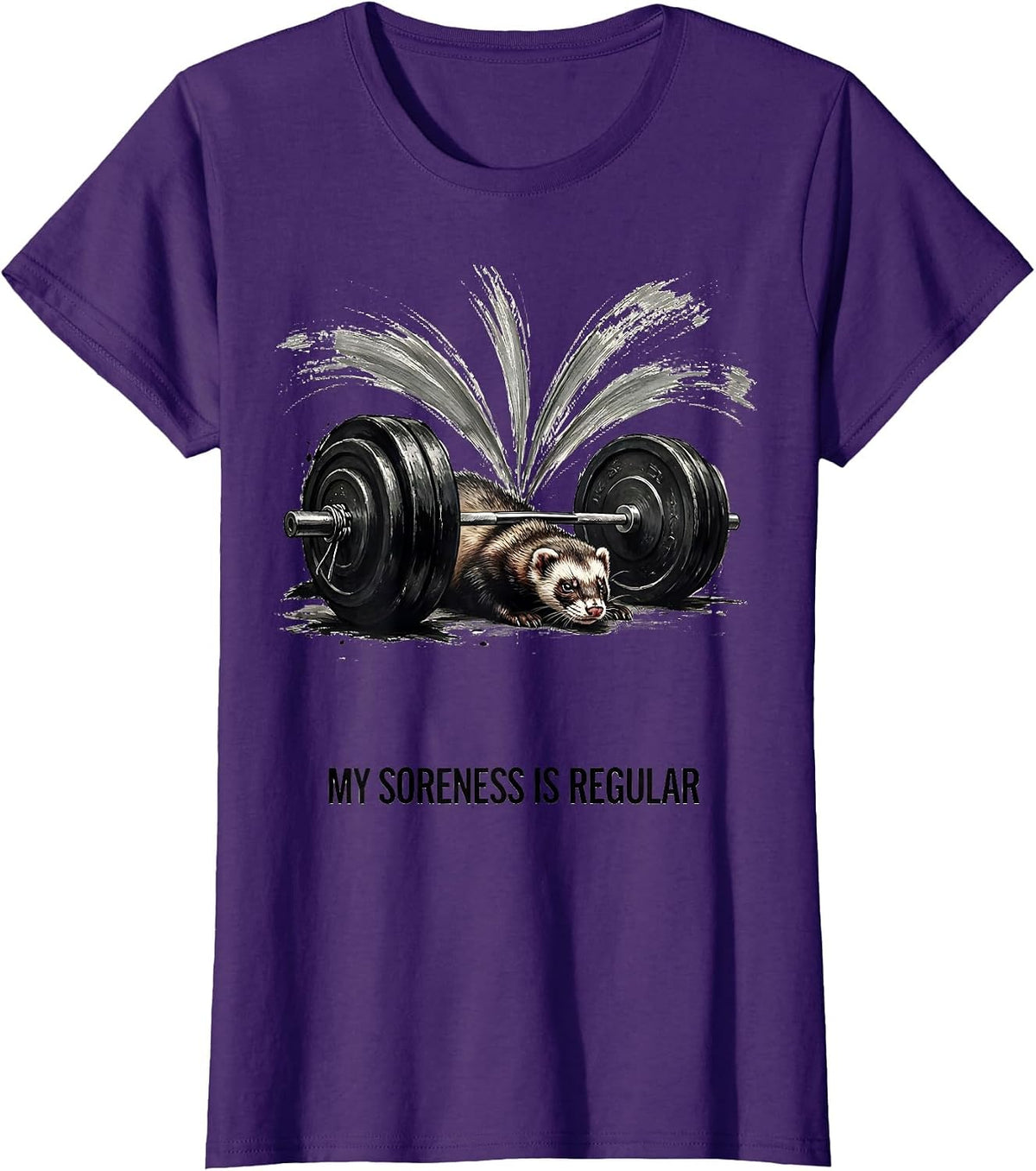 Women's My Soreness Is Regular Funny Gym Weightlifting Workout Humor T-Shirt - Purple