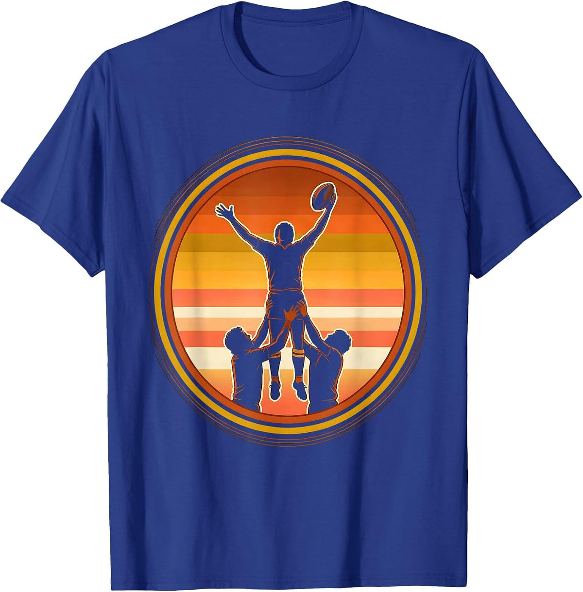 Rugby Lineout Lift Graphic Tee T-Shirt - Royal Blue