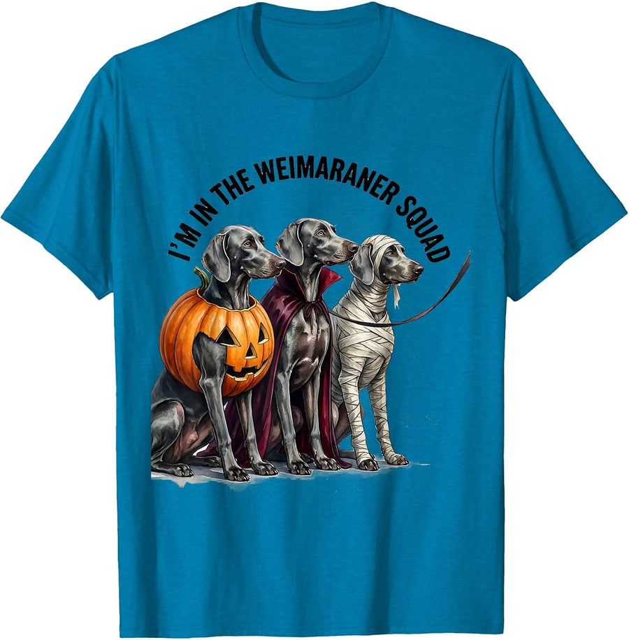I'm In The Weimaraner Squad Watercolor Halloween Dog Owner T-Shirt - Sapphire Blue