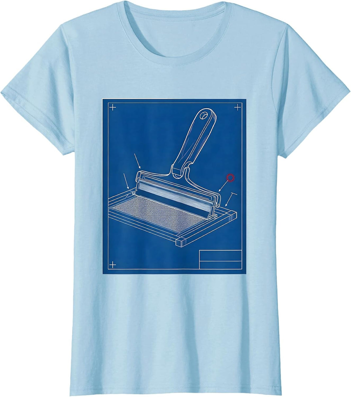 Blueprint Squeegee Artist Art Teacher Technical Humor T-Shirt - Baby Blue