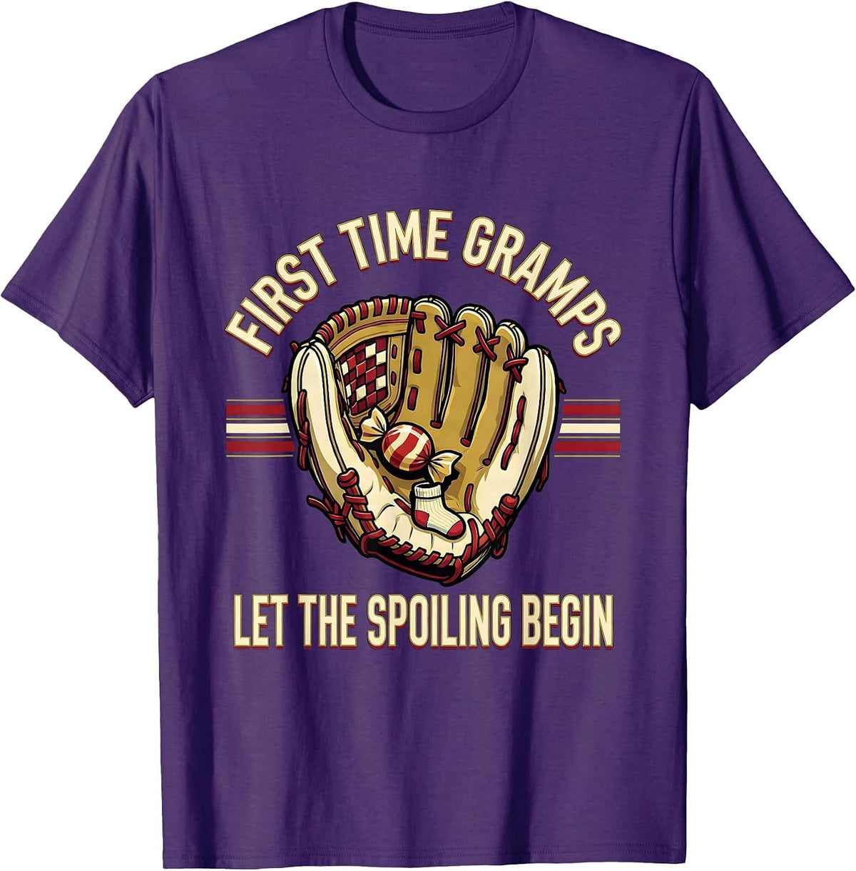 First Time Gramps Let The Spoiling Begin Sports T-Shirt - Purple