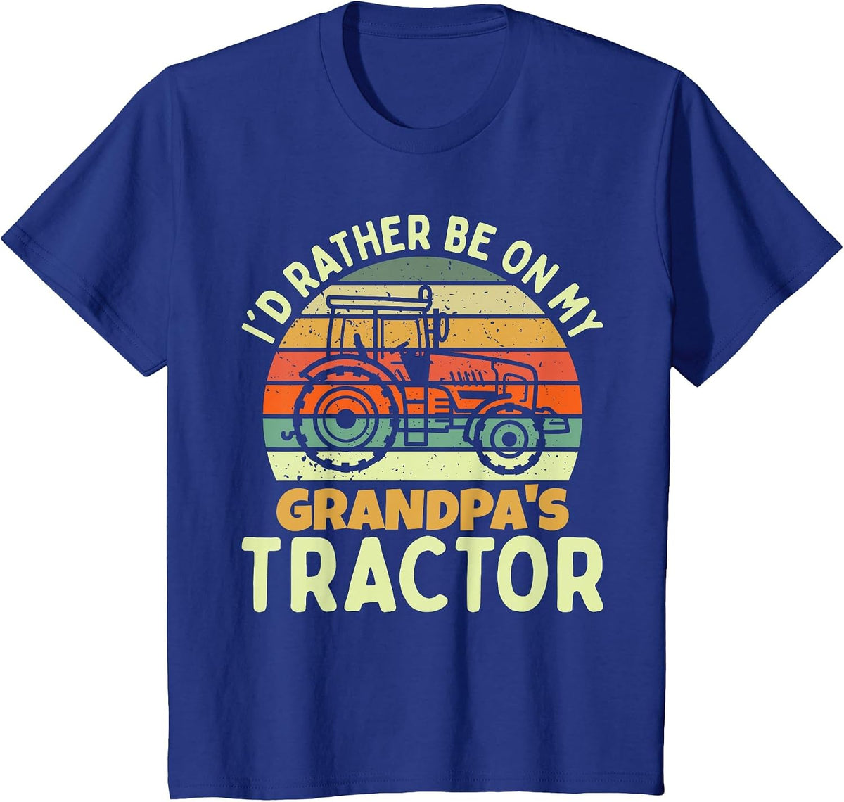 Funny Farmer Kids Farm Tractor T-Shirt - Royal Blue