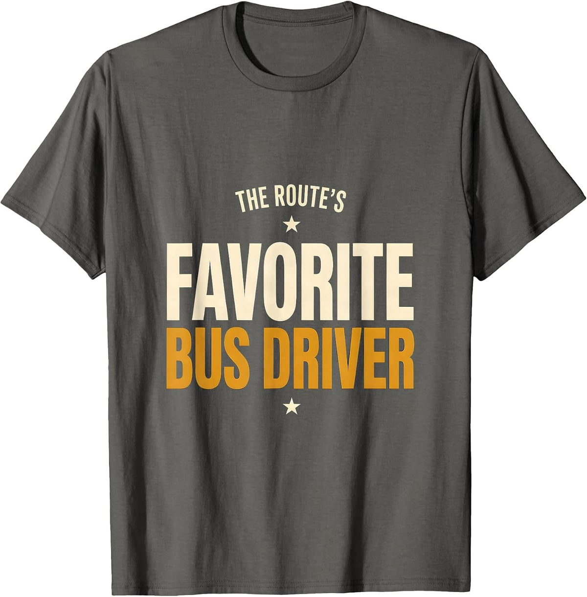 Men's The Route's Favorite Bus Driver Funny School Bus Driver T-Shirt - Asphalt Grey