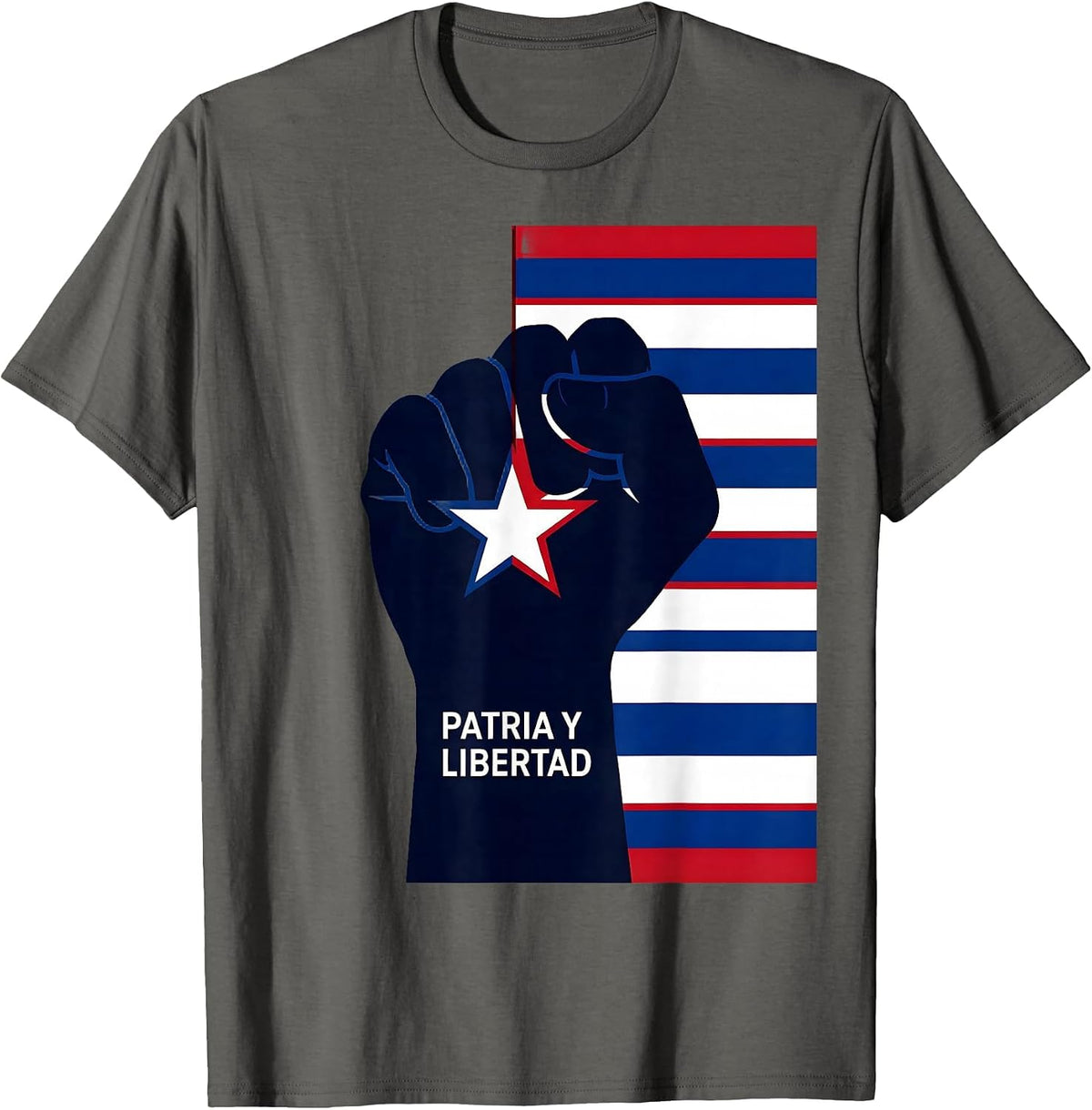 Patria Y Libertad Cuban Heritage Flag Pride Abuelo Gift T-Shirt - Asphalt Grey