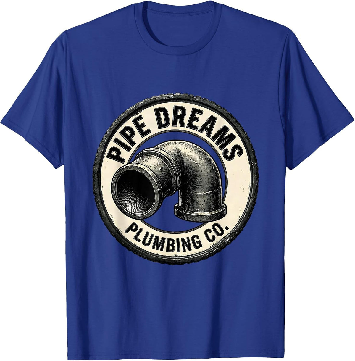 Men's Pipe Elbow Funny Plumber Trade Sarcastic Humor T-Shirt - Royal Blue