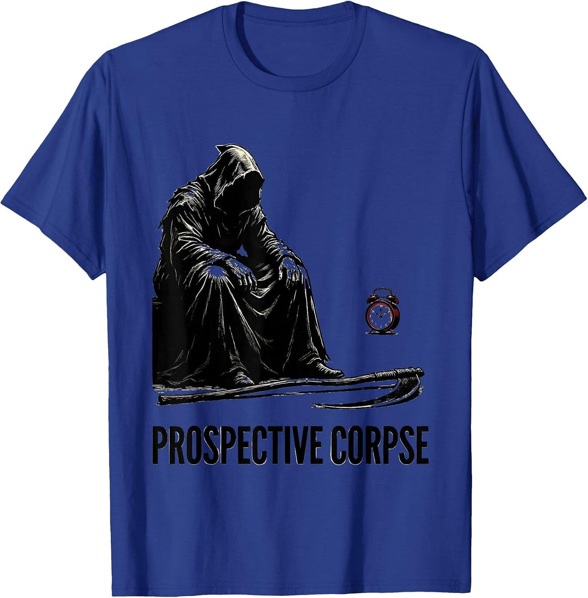 Prospective Corpse Gothic Horror Humor Punk Halloween T-Shirt - Royal Blue