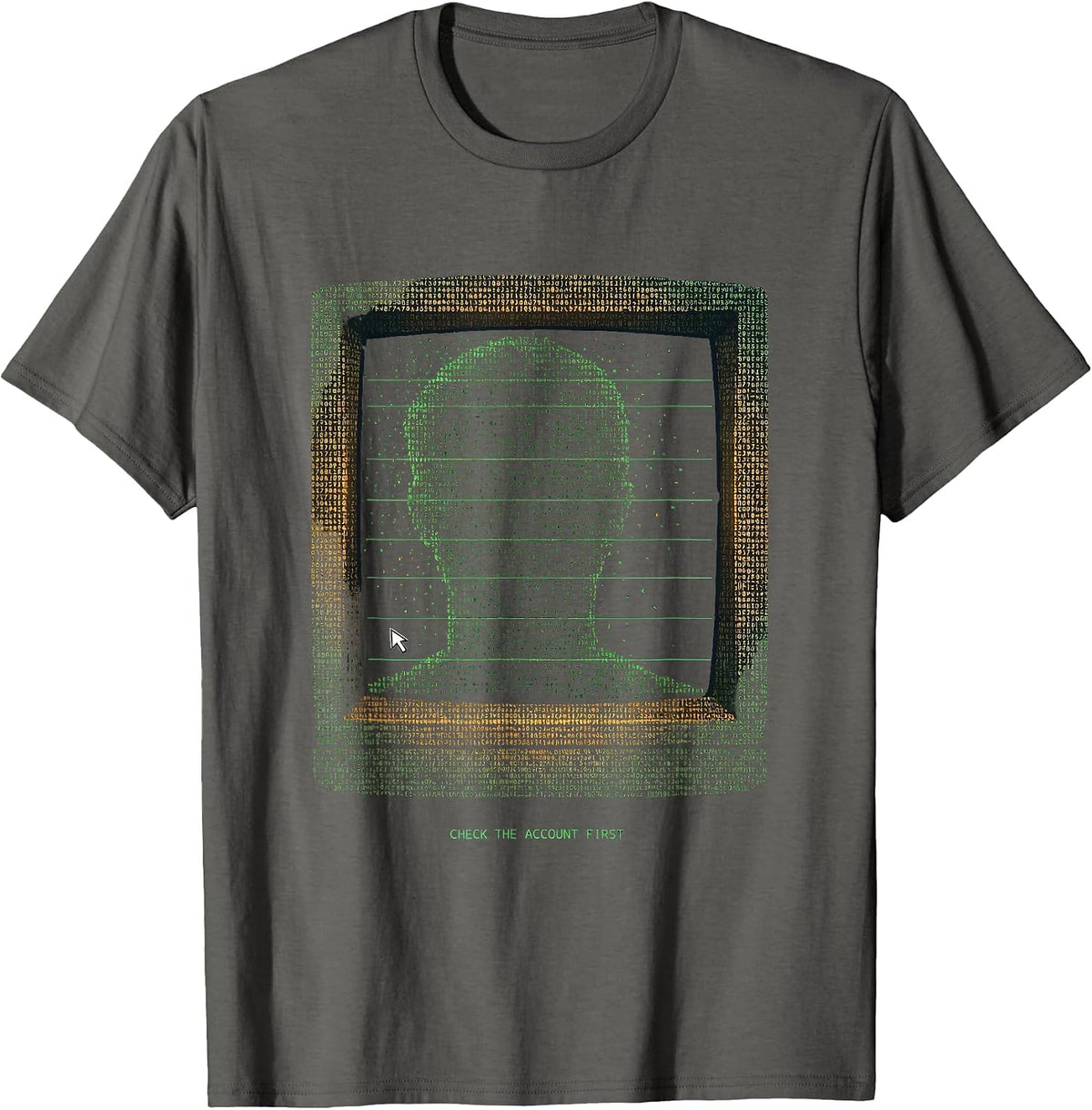 Check The Account First Funny IT Support Programmer Tech T-Shirt, Men, Asphalt Grey, 3X-Large - As Pictured