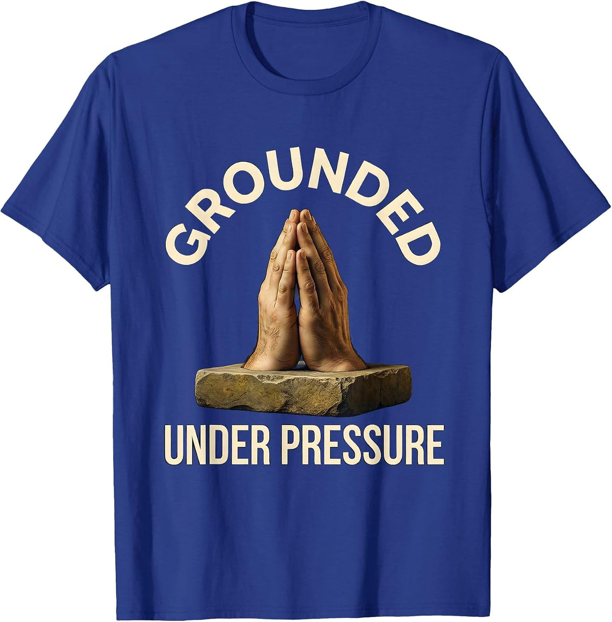 Men's Grounded Under Pressure Anxiety Awareness Design T-Shirt - Royal Blue