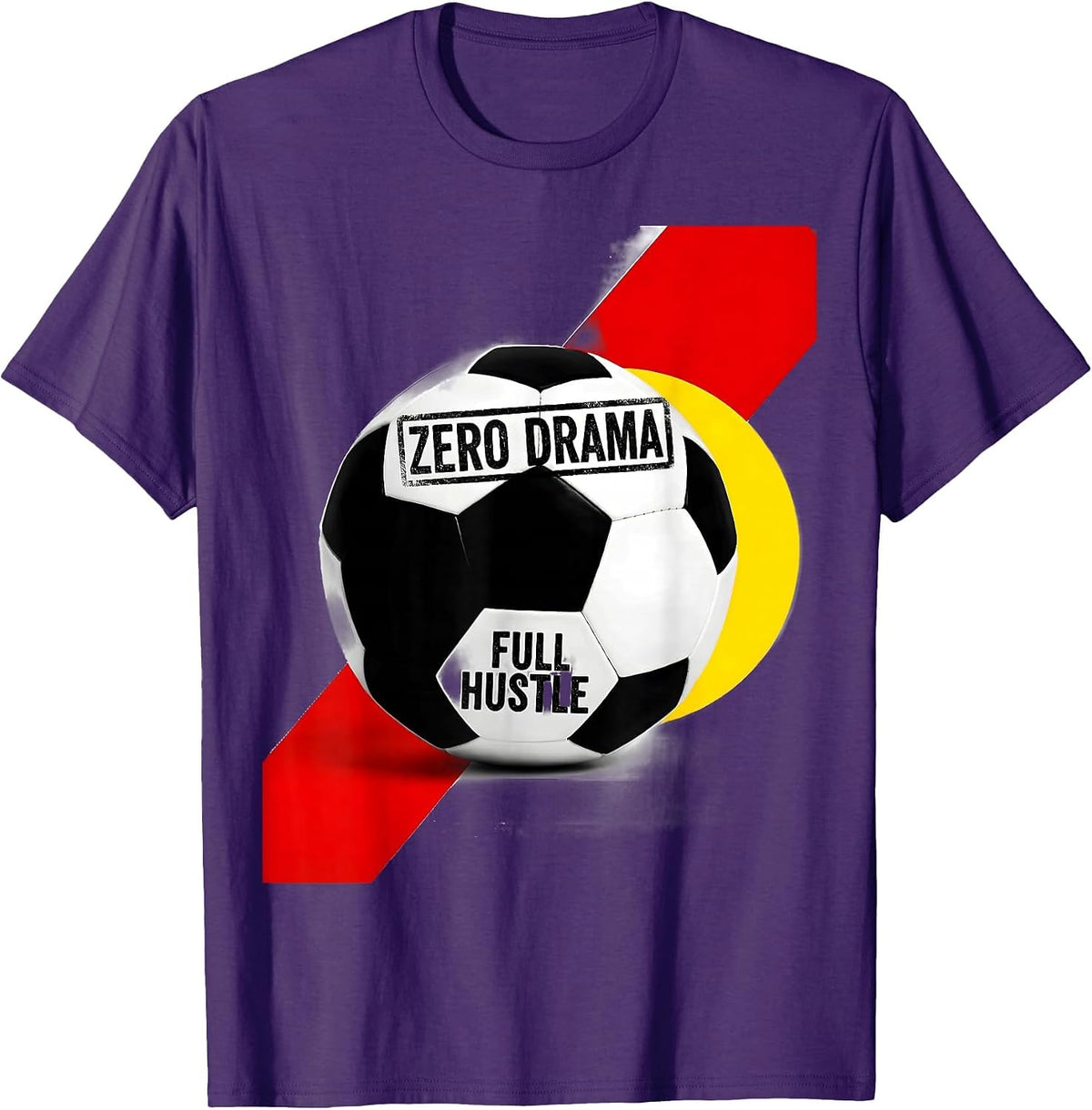 Zero Drama Full Hustle Soccer Girls Design T-Shirt - Purple