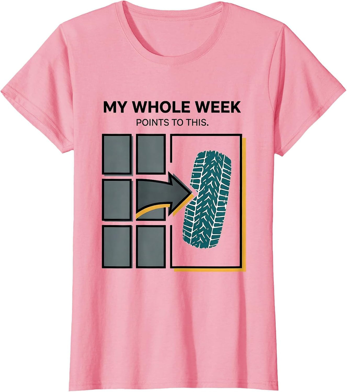 Women's My Whole Week Points To This Rugged Dirt Bike Motocross T-Shirt - Pink