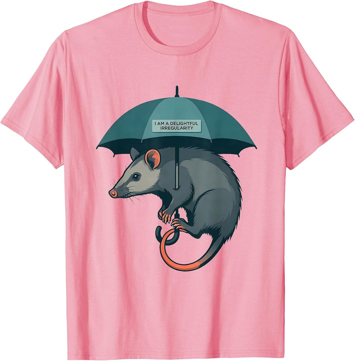 Men's I Am A Delightful Irregularity Funny Opossum Meme Animal T-Shirt - Pink